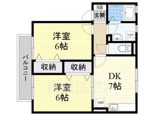ハイカムールB棟【2階】の間取り