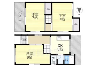 大阪府東大阪市松原2丁目【一戸建】の間取り