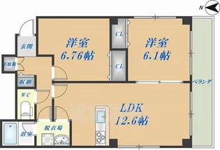 アクアデュオ【2階】の間取り