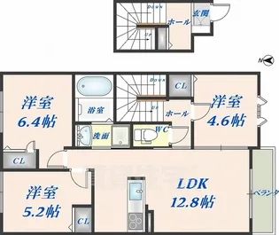 ソレイユ友井【1階】の間取り