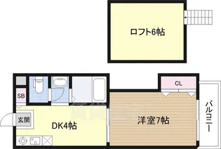 ジュネス西中島【4階】の間取り