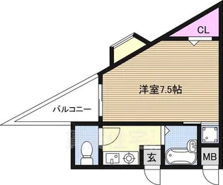 トライアングルコート【4階】の間取り