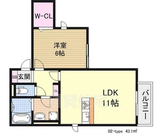 ヴァンヴェール【2階】の間取り