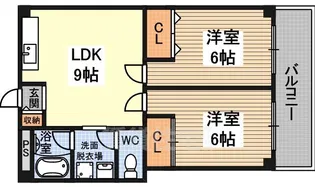 シャトー玉川第1【3階】の間取り