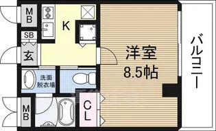 グラスロード新大阪【4階】の間取り