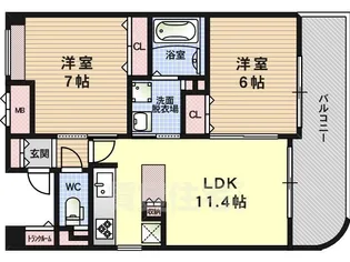 villa淀川【2階】の間取り