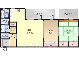 シオンズガーデン花川【1階】の間取り