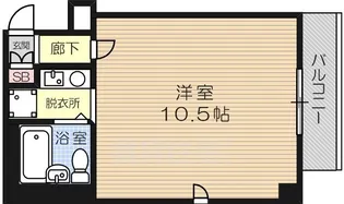 十三本町ユニハウス【301号室】の間取り