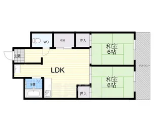 2LDKの間取り画像