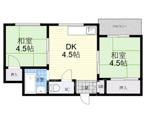 ヴィラ甲風園【4階】の間取り