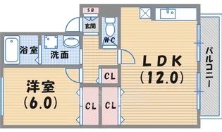 ティエラ甲東園【2階】の間取り