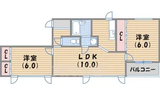 サンロイヤル神垣【1階】の間取り