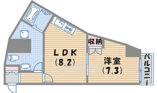 ディアさくら夙川【1階】の間取り