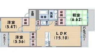 サンサーラ若草3【3階】の間取り