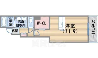 プリムローズ甲子園【1階】の間取り