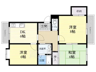熊野町ハイツ【3階】の間取り