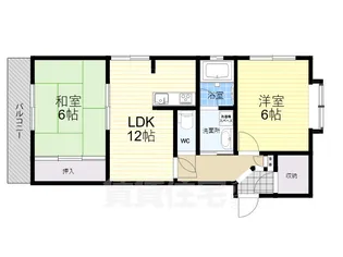 能登六番館 WEST【2階】の間取り