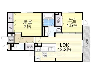サンスクエア千里万博公園 A棟【1階】の間取り