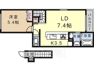 1LDKの間取り画像