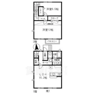 愛知県名古屋市千種区園山町2丁目【テラスハウス】の間取り