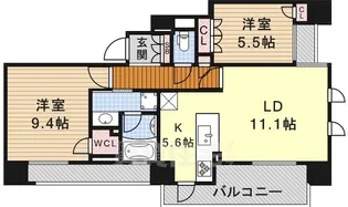 プライムメゾン御器所【14階】の間取り
