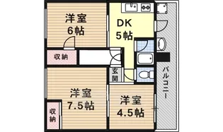フラット伊丹【5階】の間取り