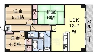 カルム伊丹【2階】の間取り