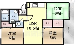 武庫リバーハイツ西野【3階】の間取り
