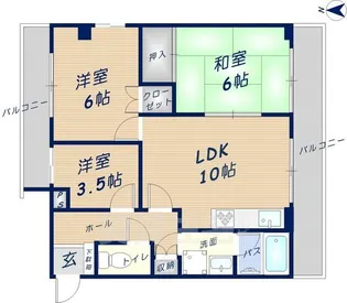 シンフォニーレジデンス石切【3階】の間取り