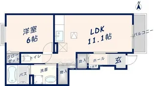 アルベーロディリモーネI【1階】の間取り
