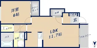 グロースハイツ新石切【103号室】の間取り