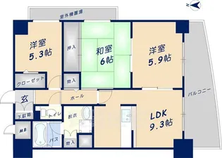 グドゥウェル新石切【2階】の間取り
