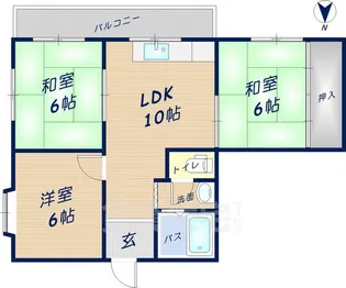 スカイハイツ【1階】の間取り