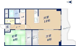 ツカサロイヤルハイツ瓢箪山【3階】の間取り