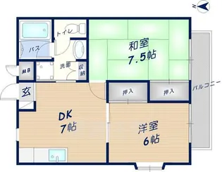 マノアール石切B棟【203号室】の間取り