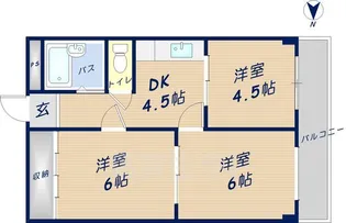 枚岡グリーンヒルズ【4階】の間取り