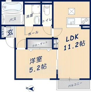 ドミール本町【1階】の間取り