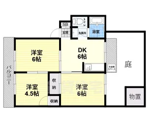 サンメゾン難波【1階】の間取り