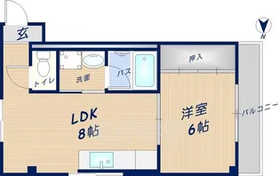 明石マンション【203号室】の間取り
