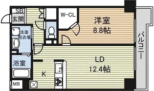 パークアクシス丸の内【4階】の間取り