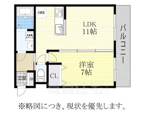 パークサイド幡野【1階】の間取り
