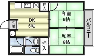 シティハイツ野間【2階】の間取り