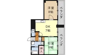 ウイステリア堀田【7階】の間取り