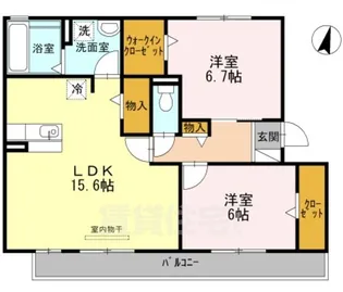 ビラーション赤坪【2階】の間取り