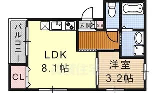オウルージュ鶴里駅前【1階】の間取り