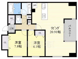 グラン・アベニュー栄【13階】の間取り