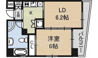 レインボーピア八熊【2階】の間取り