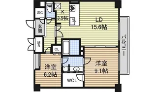 グラヴィス鶴舞【9階】の間取り