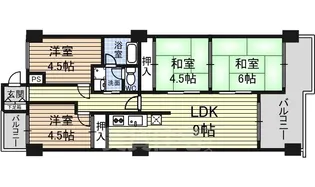 三井東別院ハイツ【505号室】の間取り