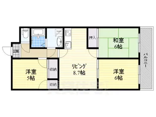 ジュフク松本【6階】の間取り